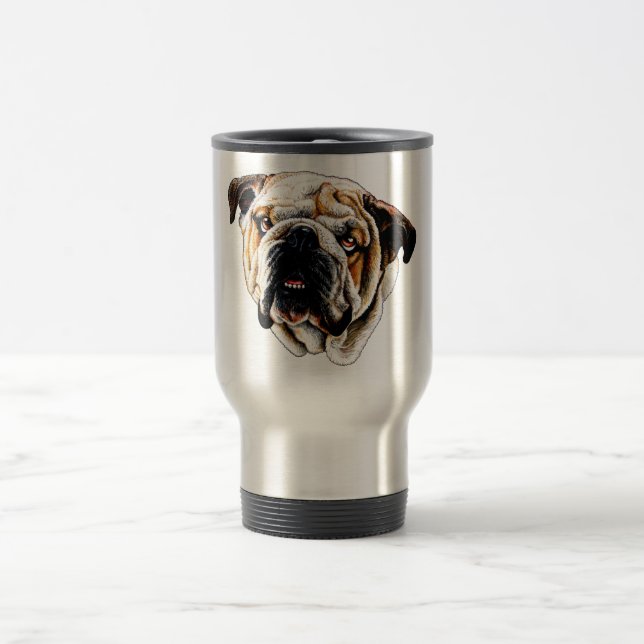 Mug De Voyage Visage peint de bouledogue (Centre)