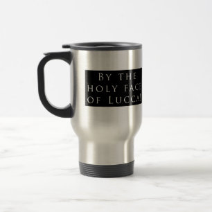 Mug De Voyage Visage saint de Lucques ! Noir