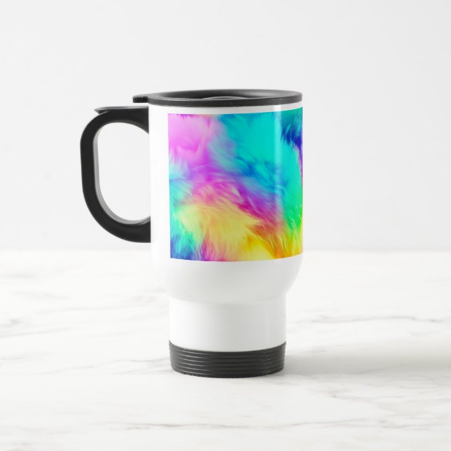 Mug De Voyage Vivid Rainbow Fluffy Fur Texture-75201 (Gauche)