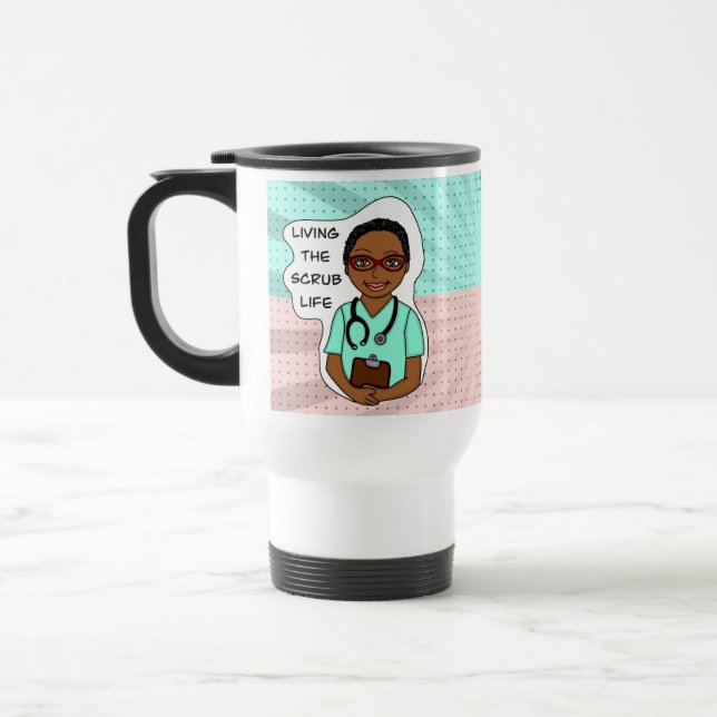 Mug De Voyage Vivre la vie de l'épouvantail | Infirmière, aidant (Gauche)