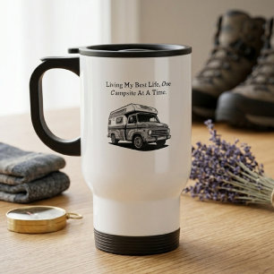 Mug De Voyage Vivre ma meilleure vie un camping à la fois Extéri