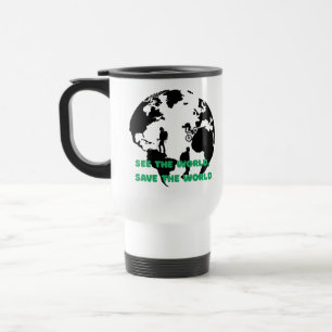 Mug De Voyage Voir le monde Sauvez le monde Randonnée cycliste