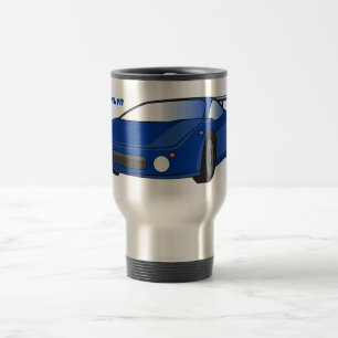 Mug De Voyage Voiture de sport bleue avec illustration d'aileron