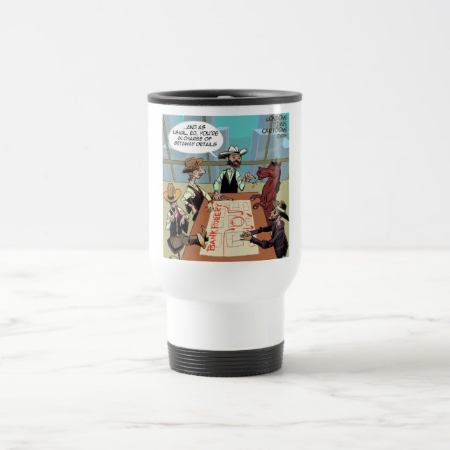 Mug De Voyage Voleur de banque cheval drôle (Centre)