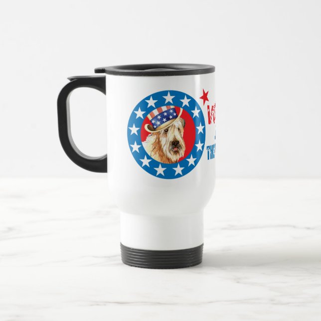 Mug De Voyage Vote pour Wheaten Terrier (Gauche)