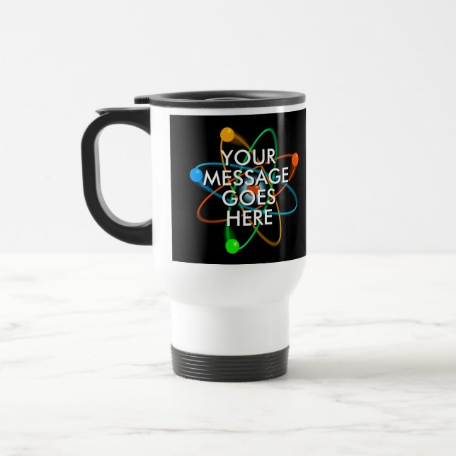 Mug De Voyage Votre message Structure atomique Science (Gauche)