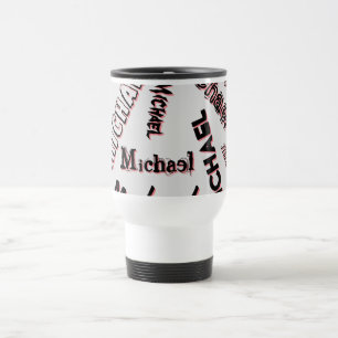 Mug De Voyage Votre nom motif monogramme rose couleur ombre