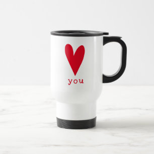 Mug De Voyage Vous aimez Red Heart Valentine's Day