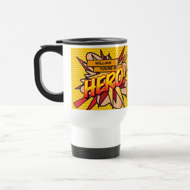 Mug De Voyage Vous êtes mon HERO Fun Retro Comic Book Pop Art (Gauche)