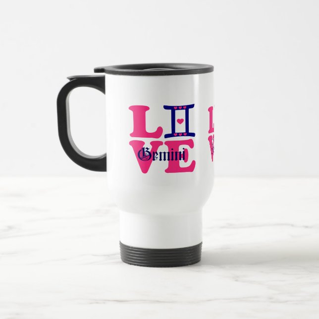 Mug De Voyage Voyage / Commuter ♊  J'aime Gemini-Best Zodiac (Gauche)