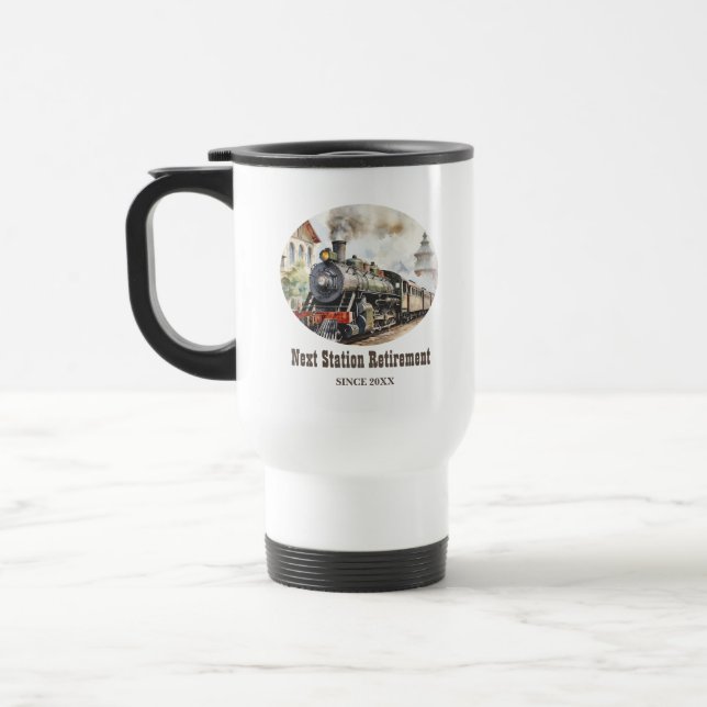 Mug De Voyage Voyage de retraite Thème de fête Train Prochain ga (Gauche)