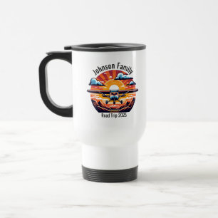 Mug De Voyage Voyage en famille personnalisé Montagne Coucher de