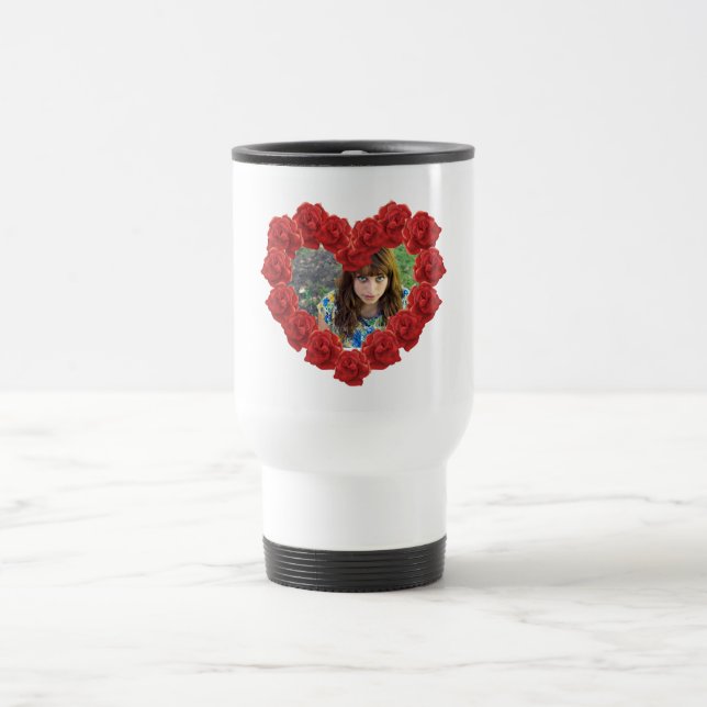 Mug De Voyage Voyage fait sur commande de photo de roses (Centre)