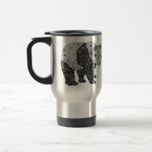 Mug De Voyage Voyage floral Artsy illustré de panda/tasse de
