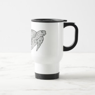 Mug De Voyage Voyage floral Artsy unique de tortue de mer/tasse