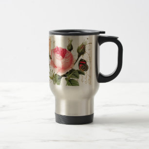 Mug De Voyage Voyage vintage de rose de Redoute/tasse de