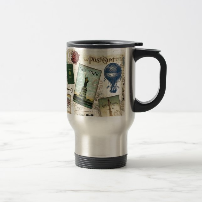Mug De Voyage Voyage vintage moderne (Droit)