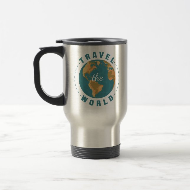 Mug De Voyage Voyagez dans le monde Carte des vacances terrestre (Gauche)