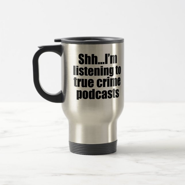 Mug De Voyage Vrai crime Podcast Humour de ventilateur (Gauche)