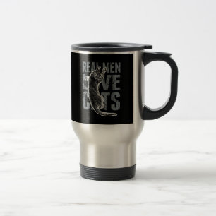 Mug De Voyage Vrais chats d'amour d'hommes dans le style affligé