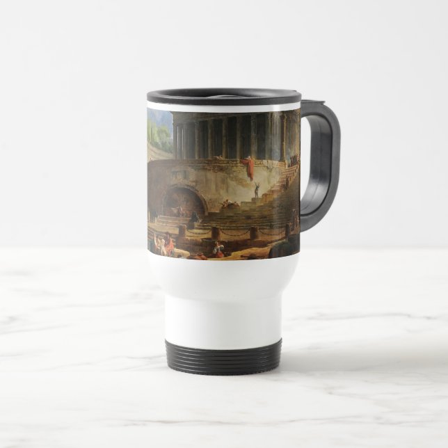 Mug De Voyage Vue de Ripetta par Hubert Robert (Devant droit)