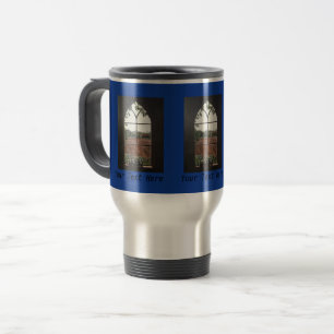 Mug De Voyage Vue rurale de paysage de fenêtre d'église