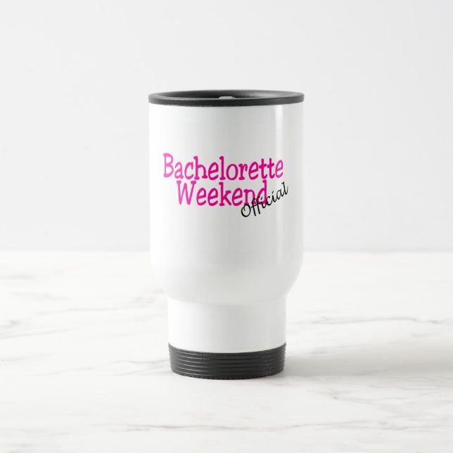 Mug De Voyage Week-end de Bachelorette (fonctionnaire/rose) (Centre)