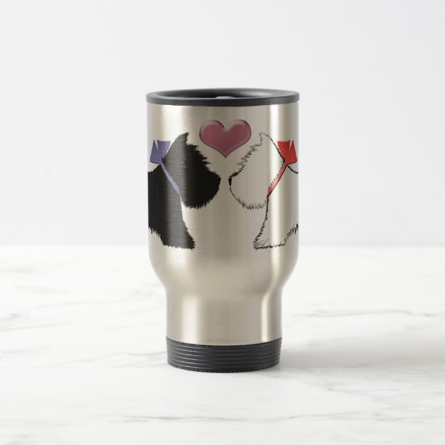 Mug De Voyage Westie mignon poursuit l'art (Centre)