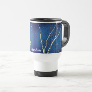 Mug De Voyage White Birch Tree Blue Sky Personnalisé