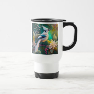 Mug De Voyage White Tufé Turquoise Wing Jay Imaginaire Bird