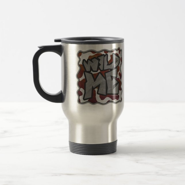 Mug De Voyage Wild me Vache Brown et blanche Impression (Gauche)
