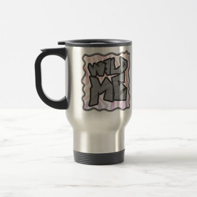 Mug De Voyage Wild Me Zebra rose et blanc (Gauche)
