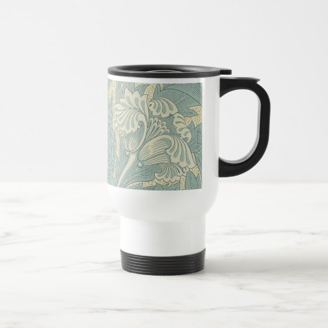 Mug De Voyage William Morris Classique Tulipe Bleu Floral (Droite)