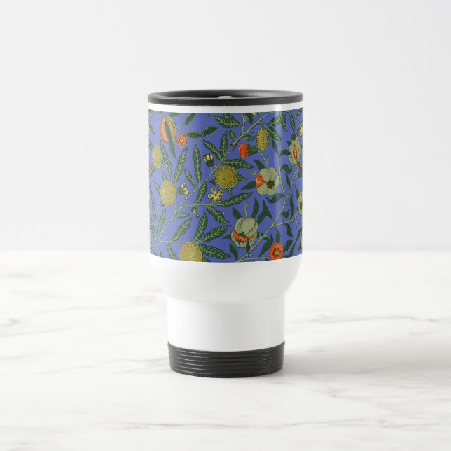 Mug De Voyage William Morris Pomegranate Bleu papier peint color (Centre)