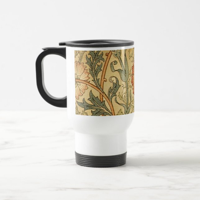 Mug De Voyage William Morris Rose Flower Fond d'écran Motif (Gauche)