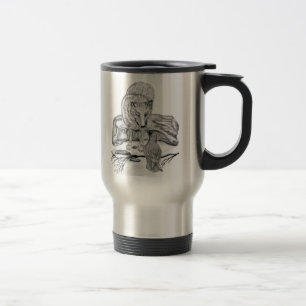 Mug De Voyage Wolf and Raven black and white design