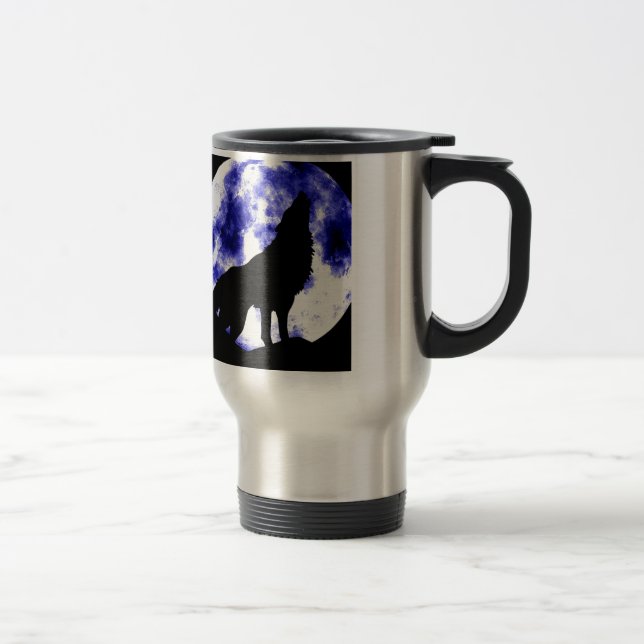 Mug De Voyage Wolf Howling à Moon (Droit)