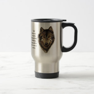 Mug De Voyage Wolf totem Inspirational Spirit Guide Animal