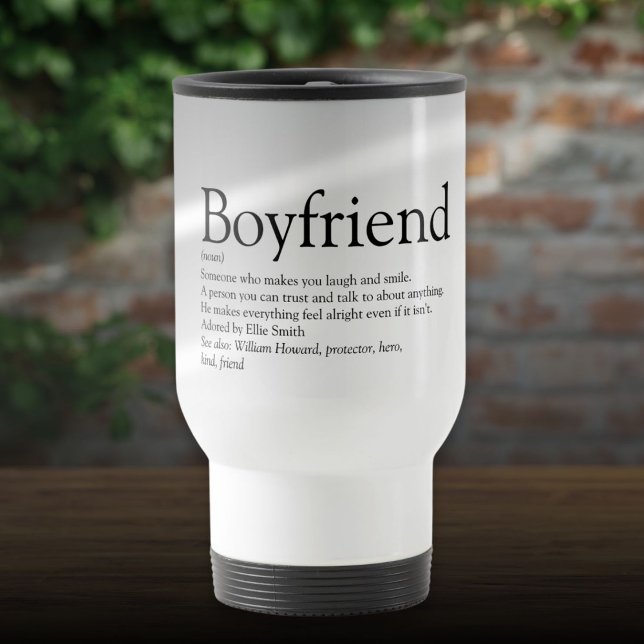 Mug De Voyage World Best Ever Boyfriend Définition Amusant (Worlds Best Ever Boyfriend Definition Fun Travel Mug)