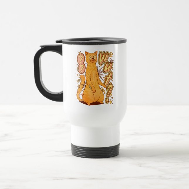 Mug De Voyage Wut ? / Illustration d'un chat orange (Gauche)