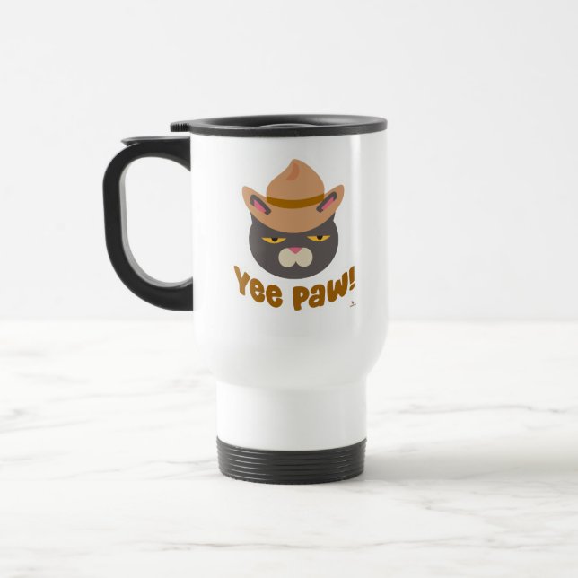 Mug De Voyage Yee Paw Howdy Cowboy Casquette Country Fun Cartoon (Gauche)