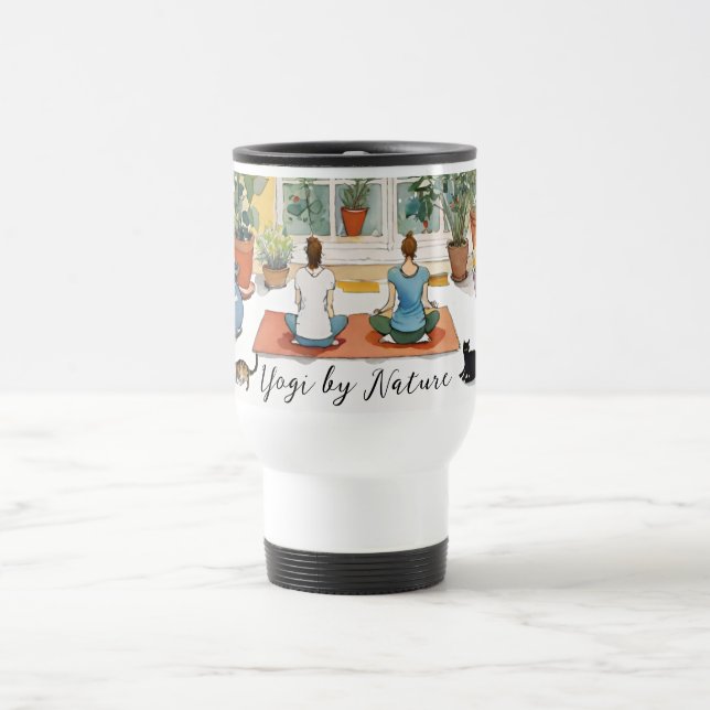 Mug De Voyage Yoga Studio Plantes et chats (Centre)