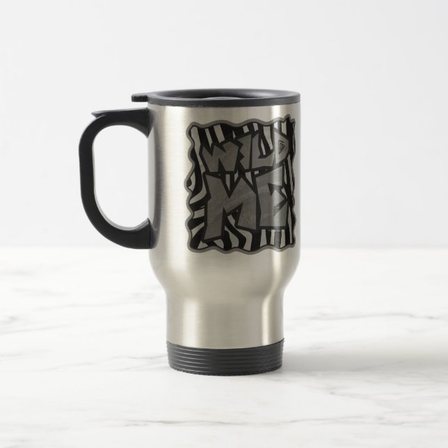 Mug De Voyage Zebra Black and Light Grey Wild Me (Gauche)