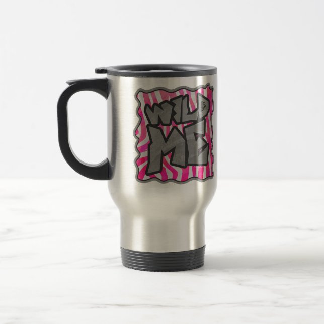Mug De Voyage Zebra Hot Rose et White Wild Me (Gauche)