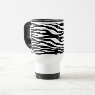 Mug De Voyage Zebra Print, Zebra Stripes, Noir Et Blanc