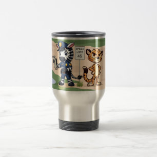 Mug De Voyage zèbre et guépard de police mignons