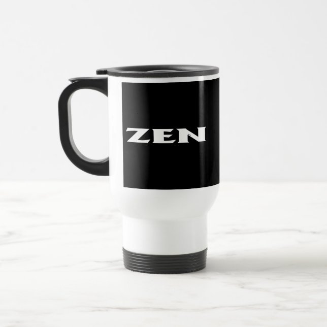 Mug De Voyage Zen blanc noir bouchon (Gauche)