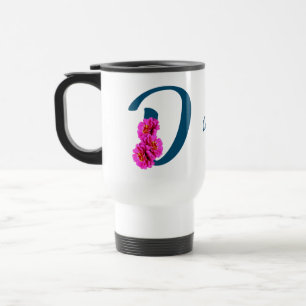 Mug De Voyage Zinnia Flowers Monogramme Initial D Votre Nom