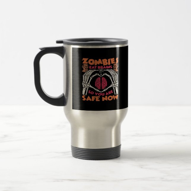 Mug De Voyage Zombies Manger Cerveaux Classique (Gauche)