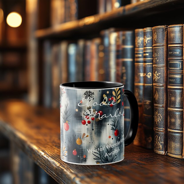 Mug de Wonderland hiver personnalisé - Nom personn (Créateur téléchargé)